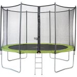 Kangui trampoline twin � 360cm - vert - avec filet �chelle couverture de protection