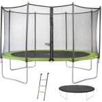 Kangui trampoline twin � 430cm - vert - avec filet �chelle couverture de protection