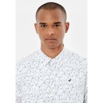 Chemise homme blanche fleurie - kaporal - chevy - coupe slim - manches longues - col chemise