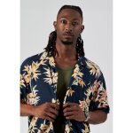 Chemise bleue fleurie homme - kaporal - royal - manches courtes - col chemise Chemise bleue fleurie homme - kaporal - royal - manches courtes - col chemise