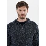 Gilet homme bleu marine et blanc - kaporal - veer - coupe regular - fermeture zippe - col capuche