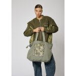 Sac - kaporal - lucie - imprim� kaki - grand sac - 2 anses - poche zipp�e