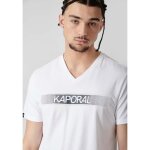 T - shirt homme blanc kaporal - mod�le brad - coupe slim - col v