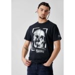 T - shirt homme noir 100% coton bio - kaporal - berto - manches courtes - regular - imprim tte de mort ...