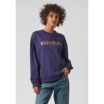 Sweatshirt femme kaporal - liset - violet - manches longues - inscription fleurie et paillet�e