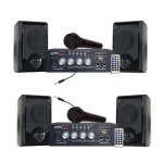 Karaok x2 bluetooth usb + micro + ampli + enceintes pa dj sono famille anniversaire noel cadeau enfant ...
