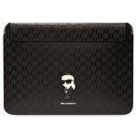 Karl lagerfeld saffiano monogram ikonik housse 16 pouces pour ordinateur portable - noir