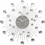Karlsson ka4860 horloge murale ronde sunburst crystal medium gris chrome d30 x 25 cm