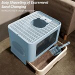 Bac � liti�re pour chaton - kedia - little porte avant pliable - bleu - petit - senior