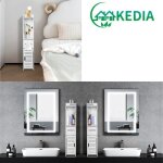 Kedia. meuble colonne de salle de bain armoire haute pour salle de bain salon cuisine - blanc 20 * 15 ...