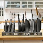 Kedia. rangement couvercle casserole rack de rangement cuisine  10 fentes organisateur poele 18 * 18 ...