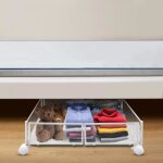 Tiroir sous lit kedia - bac rangement roulette 60 * 40 * 17cm - blanc