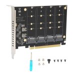 Carte adaptateur - keenso - ph44 - 4 ports m. 2 nvme ssd - pcie x16 - haute vitesse 32 gbps