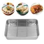 Keenso plat  rtir avec grille acier inoxydable facile  nettoyer pour cuisson au four