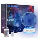 Kenlumo lampe football cadeau nol enfant mbapp lampe de chevet led tlcommande touchez pour changer ...