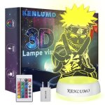 Kenlumo lampe naruto nol enfant cadeau lampe de chevet led tlcommande touchez pour changer de couleur ...