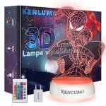 Kenlumo lampe spiderman nol enfant cadeau lampe de chevet led tlcommande touchez pour changer de couleur ...