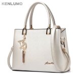 Kenlumo sac � main femme blanc - dames � la mode sac bandouliere porte monnaie tote bag 4 pcs grande ...