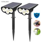Kenlumo spot solaire extrieur lumire solaire de jardin etanche ip65avec 2 modes d?clairageblanc froid2 ...
