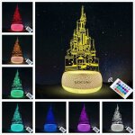 Kenlumo stitch lampe chteau nol enfant cadeau lampe de chevet led tlcommande touchez pour changer ...