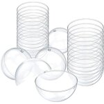 Boules de nol - kentop - 50pcs - transparentes  remplir - 7cm - plastique - diy dcoration