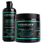 Coffret hydratation cheveux - kerargan - huile de coco et dargan - cheveux fris�s et ondul�s