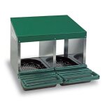 Nid pondoir poule 2 compartiments avec cuvettes fond plastique gris Nid pondoir poule 2 compartiments avec cuvettes fond plastique gris