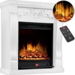Kesser chemine lectrique sur pied - avec effet de flamme led 3d avec fonction de chauffage 1800w blanche ...