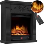 Kesser chemine lectrique sur pied - avec effet de flamme led 3d avec fonction de chauffage 1800w noir ...