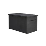 Keter coffre de rangement java xxl coffre en r�sine style osier r�sistant verrouillable graphite - 870l ...