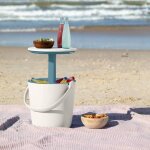 Glaci�re table go bar - keter - blanc et bleu oc�an - portable - 16 litres - design �l�gant