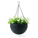 Pot de fleurs suspendu - keter - sphre - plastique - 35 cm - 22 cm de hauteur