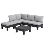 Keter - salon de jardin modulable 5 places et table basse elements - anthracite