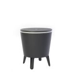 Keter table glaci�re cool bar table dappoint table cocktail en r�sine gris - 30l - 49. 5x49. 5x57