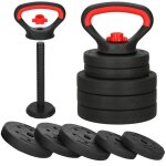 Kettlebell rglable - springos - 10 kg - poigne ergonomique - 5 disques ajustables - mixte