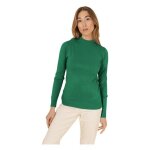 Pull femme - ki & love - vert - col montant - manches longues - taille standard