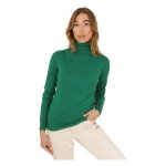 Pull femme manches longues col roulé ki & love - vert Pull femme manches longues col roulé ki & love - vert