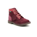 Bottines - kickers - kick col - cuir - lacets - rose tricolore