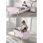 Kiddy chambre enfant compl�te style scandinave en bois pin massif et mdf laqu� vieux rose - l 90 x l ...