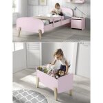Kiddy chambre enfant compl�te style scandinave en bois pin massif et mdf laqu� vieux rose - l 90 x l ...