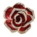 Kimiss broche fleur en alliage femmes fleur en forme de broche bordeaux f�te de mariage exquis r�tro ...