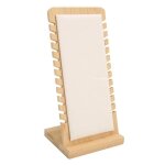 Prsentoir pour colliers - kimiss - amovible - base stable - 12 chanes - bambou beige