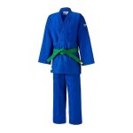 Kimono de judo - mizuno - hayato adulte - bleu - manches longues - 100% coton