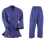 Kimono judo avec rayures aux �paules enfant danrho yamanashi - bleu - 120 cm