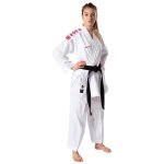 Kimono karat homologu wkf enfant kwon supralite - blanc / rouge - 150 cm