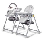 Kinderkraft lastree transat et chaise haute 2 en 1 - gris