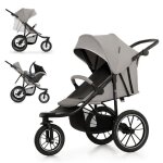 Kinderkraft - poussette sportive helsi 2 - 3 roues - gris