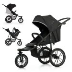 Kinderkraft - poussette sportive helsi 2 - 3 roues - noir
