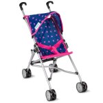 Poussette canne pour poupe lgre et pliable roues doubles harnais - kinderplay (kp0290t)