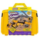 Kinetic sand - mallette chantier construction - 907g sable magique grue camion moule bac - set activites ...